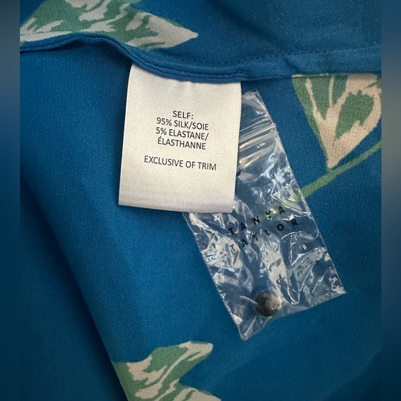 TANYA TAYLOR Open Shoulder Floral Silk Blouse NWOT Size 8 - Picture 6 of 10